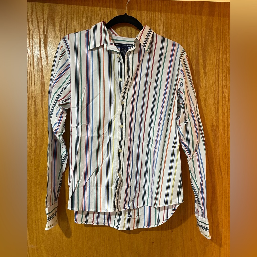 WORN ONCE: RALPH LAUREN SPORT STRIPE LONG SLEEVE BUTTON DOWN